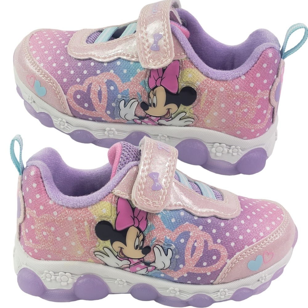 Disney Minnie Mouse‎ Girls Light Up Light Up Shoes Size 7 (15cms) New
